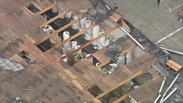 Commercial buildings near Los Angeles damaged by possible small tornado