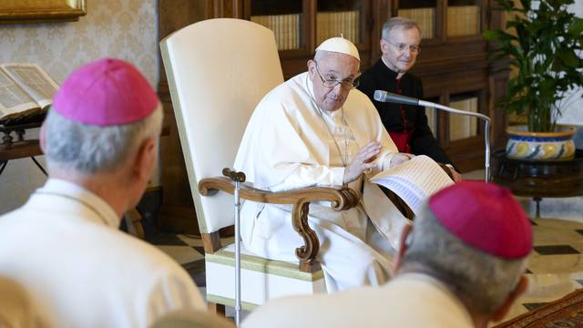 POPE FRANCIS RECEIVES CANONS REGULAR LATERANENSI IN PRIVATE AUDIENCE