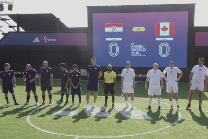 KATAR 2022 - Utakmica navijača Hrvatske i Kanade na FIFA Fan Festivalu u Al Bidda Parku