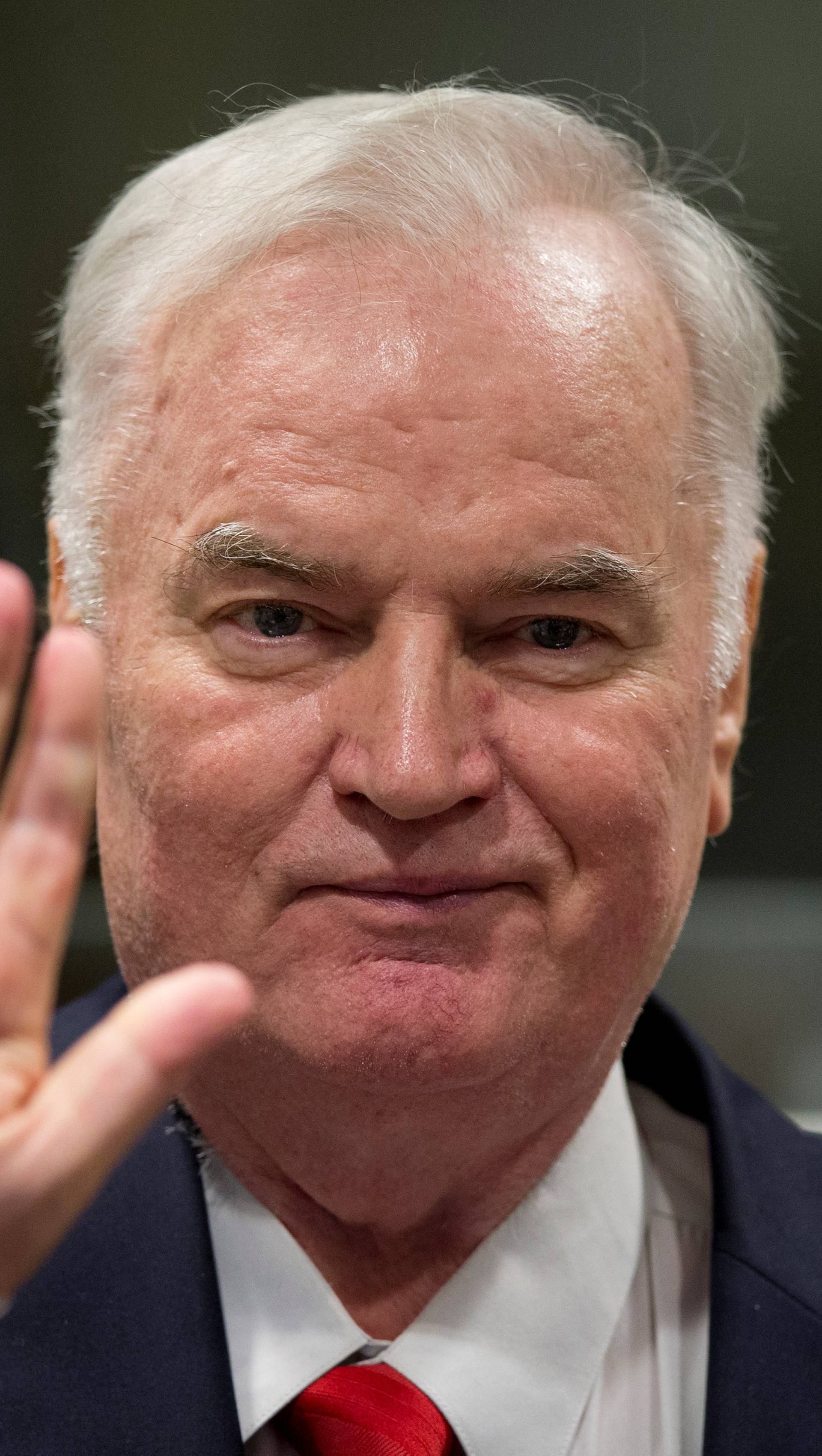 Ex-Bosnian Serb wartime general Ratko Mladic appears in court at the International Criminal Tribunal for the former Yugoslavia in the Hague