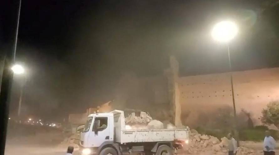 Aftermath of an earthquake in Morocco