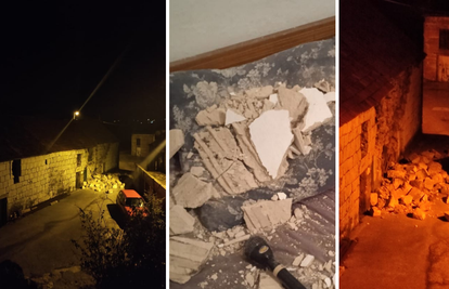 Ovo su prve snimke posljedica potresa. Srušen dio kuće kraj Dugopolja: 'Sve još podrhtava'