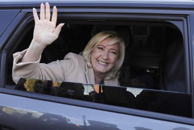 Far-right candidate Le Pen votes in the first round of the 2022 French presidential election