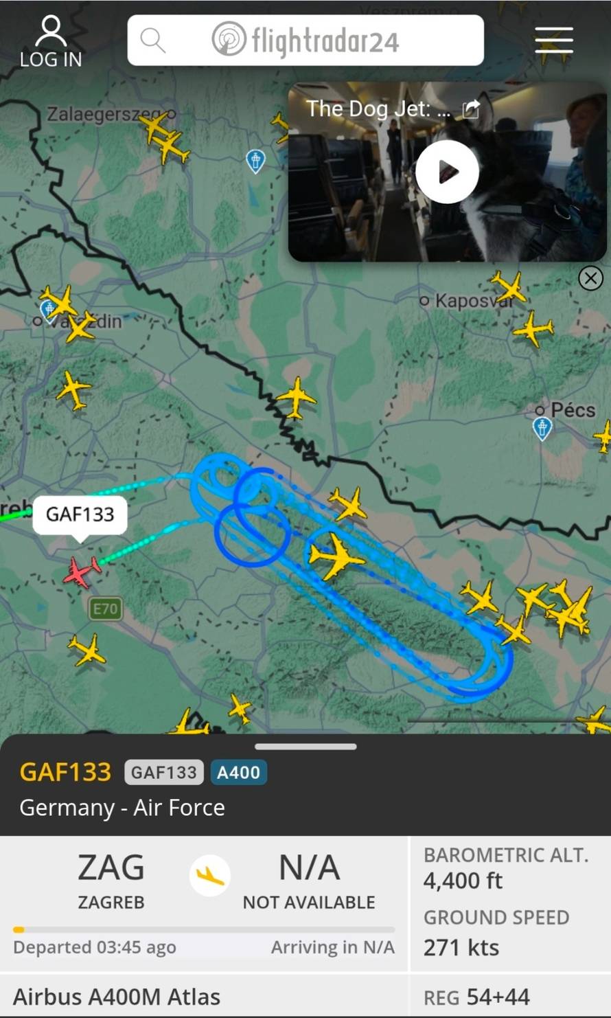 VIDEO 'Mrcina' u pratnji vojnih aviona kružila iznad Hrvatske
