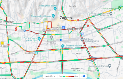 Prometni kaos u Zagrebu, gužve na cestama uoči utakmice...