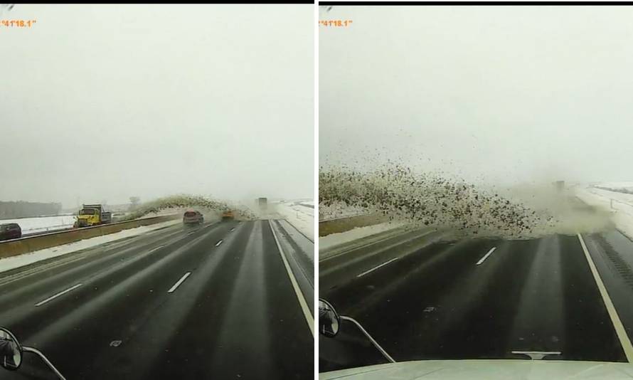 VIDEO Ralica na autocesti zapljusnula 40-tak auta, jedan sletio s ceste. 12 ozlijeđenih