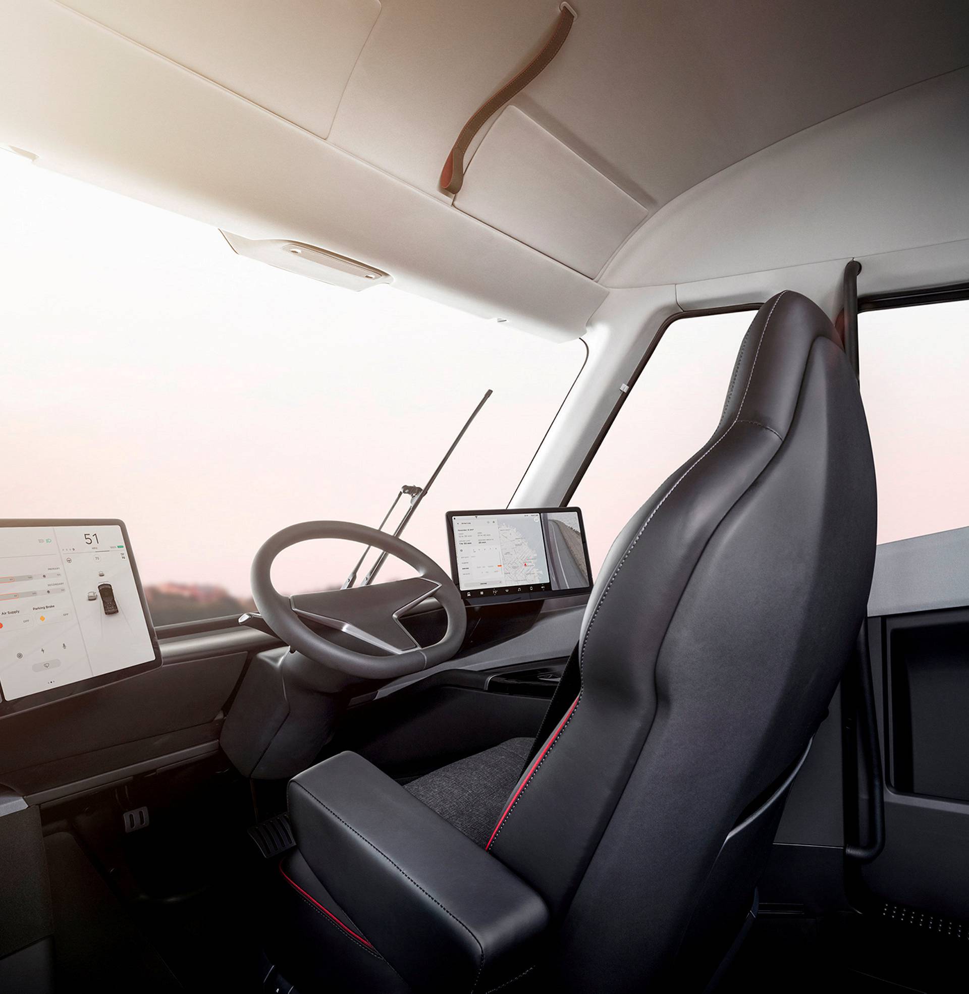 Undated handout image of the interior of the Tesla Semi