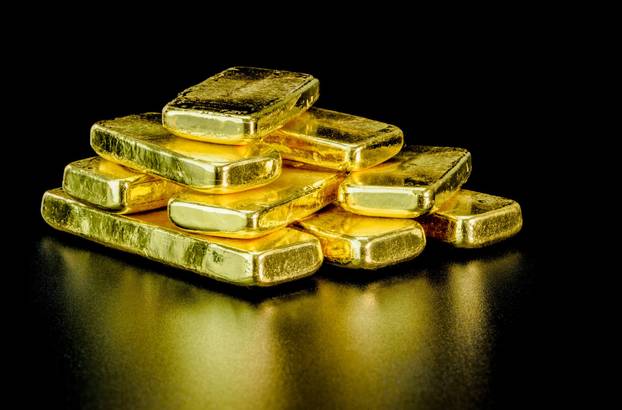 Close,Up,Pure,Gold,Bar,Ingot,Put,On,The,Black