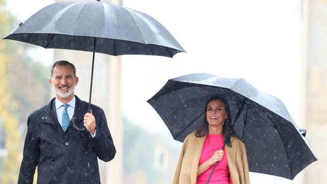 Spain's King Felipe and Queen Letizia visit Berlin's landmark Brandenburg Gate