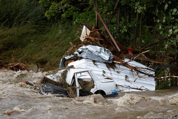 Aftermath of heavy rainfall in Jesenik