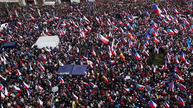 Antigovernment protest rally in Prague