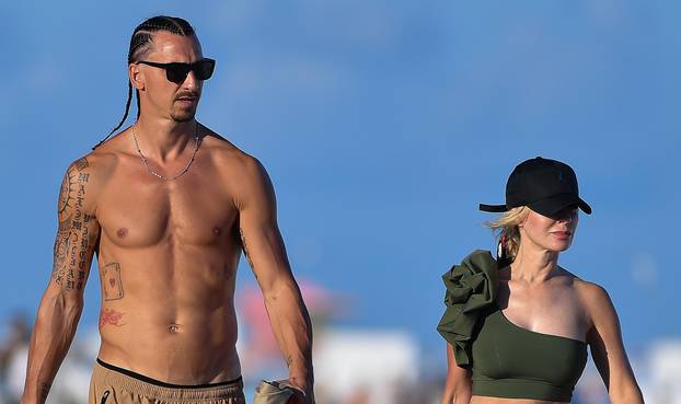 EXCLUSIVE: Zlatan Ibrahimovic Shows Off His Impressive Physique As He Heads To Muscle Beach  With Partner Helena Seger To Have Some Fun In Miami Beach, Florida