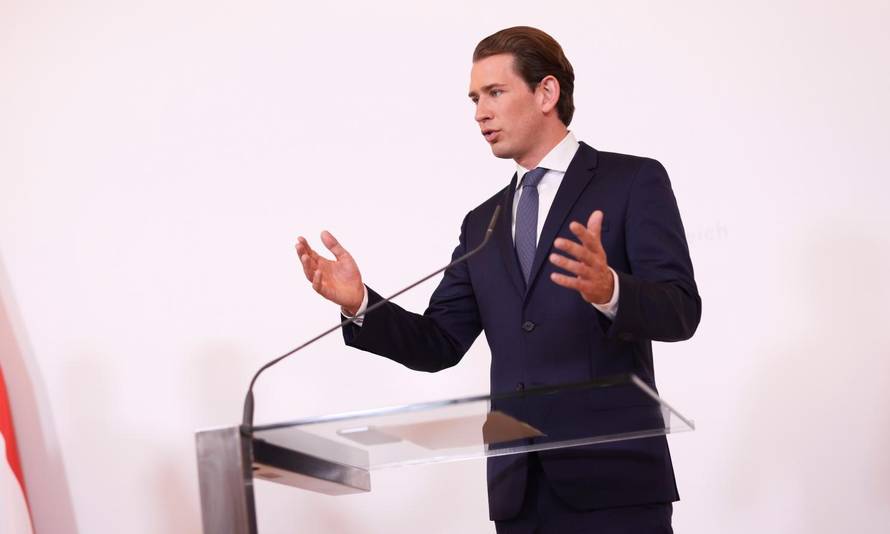 Austrian Chancellor Sebastian Kurz holds a news conference in Vienna