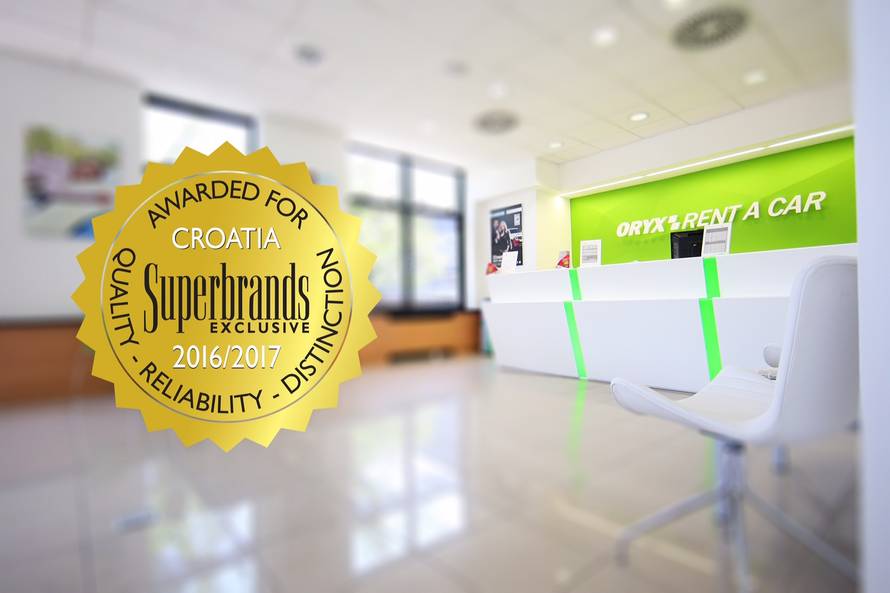 ORYX Rent a car nositelj Superbrands Exclusive 2016