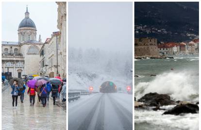 Jaka bura u priobalju, snijeg i susnježica u Gorskom kotaru