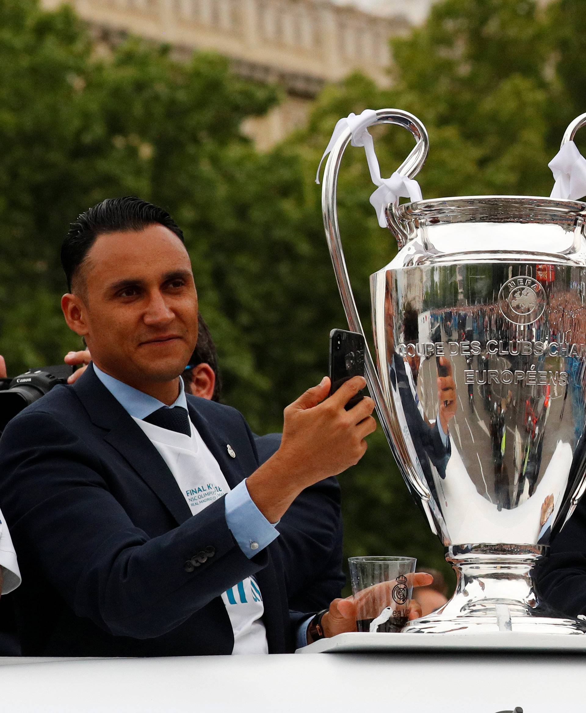 Real Madrid celebrate winning the Champions League Final