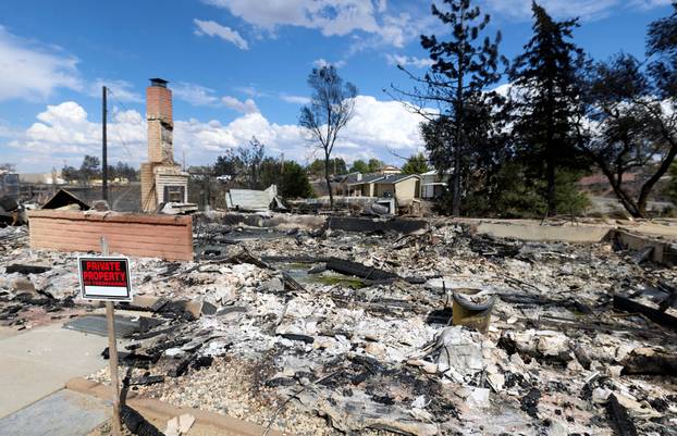 A burned home at Hawk Fire in Reno