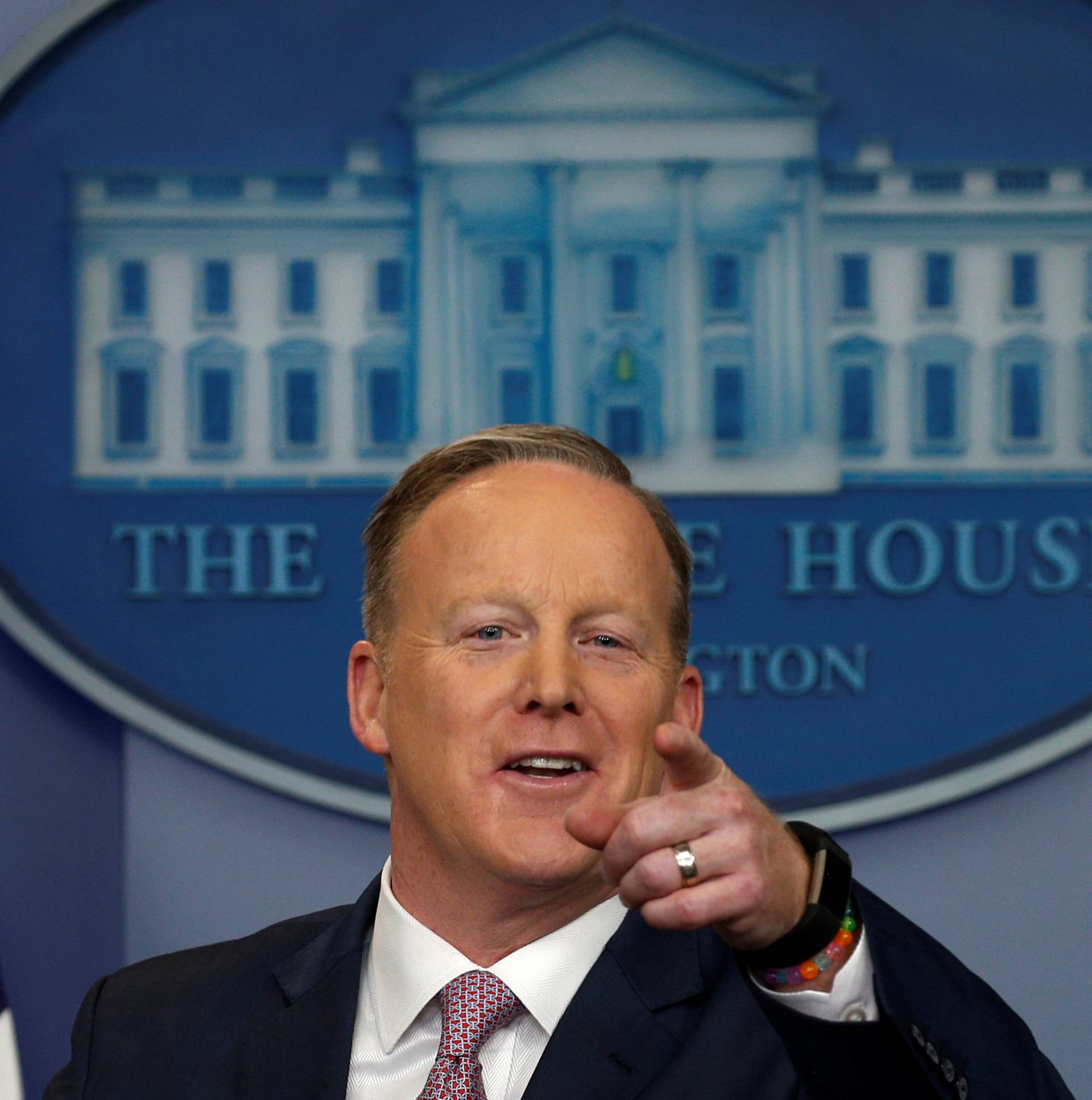 Sean Spicer holds a press briefing at the White House in Washington