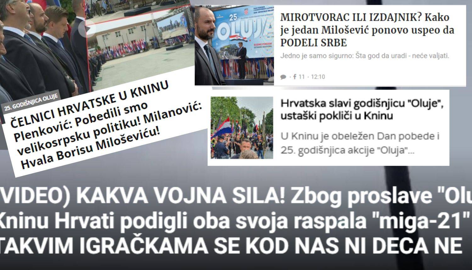 Srbi o proslavi u Kninu: Hrvati  digli oba svoja raspala MIG-a, takve igračke ni djeci ne dajemo