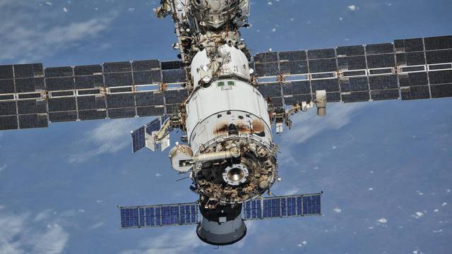 FILE PHOTO: ISS photographed from a Soyuz spacecraft