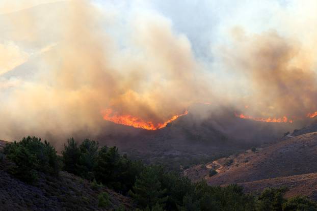 Wildfire on the island of Chios