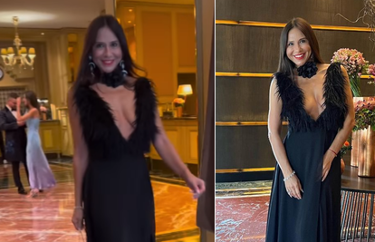 Borna Kotromanić na vjenčanju Ive Majoli plijenila pozornost u haljini s dubokim dekolteom