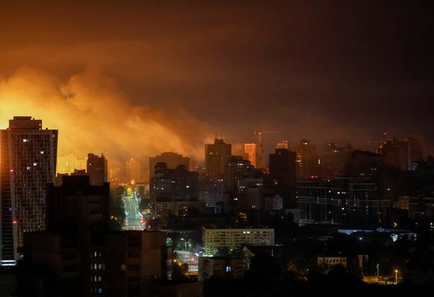 Russian drone and missile strike in Kyiv