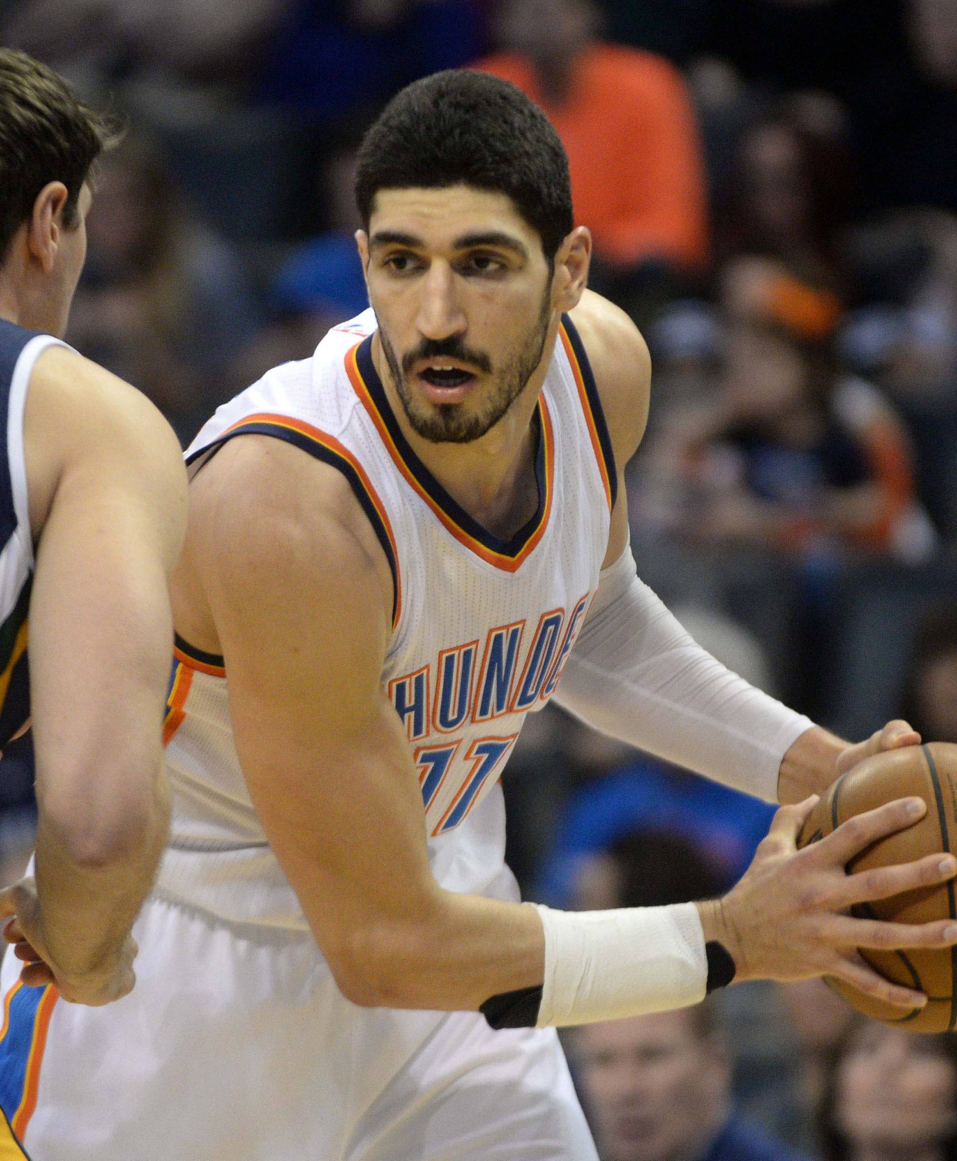 Oklahoma City Thunder center Enes Kanter at Chesapeake Energy Arena in Oklahoma City