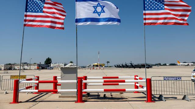 Preparations for the visit of U.S. President Biden at Ben Gurion International Airport near Tel Aviv
