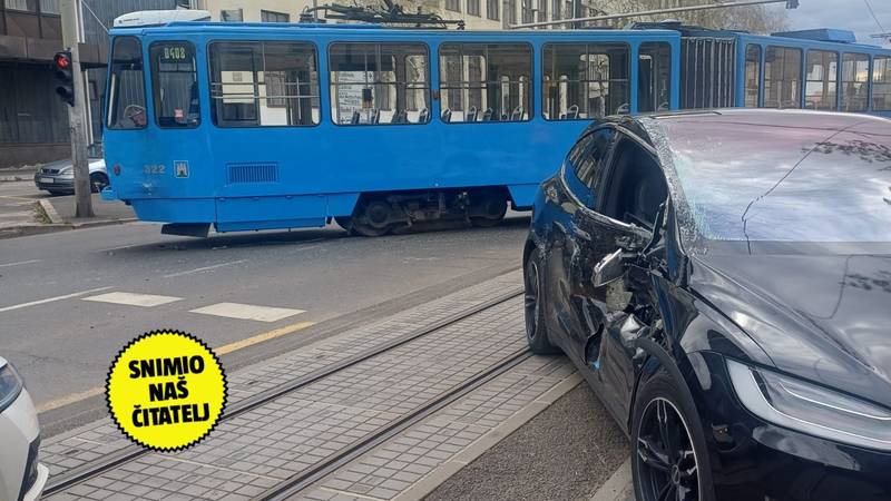 Sudar auta i tramvaja u Zagrebu: Zastoj prema istoku