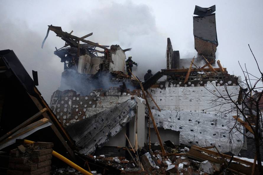 Aftermath of Russian drone and missile attack in Kyiv