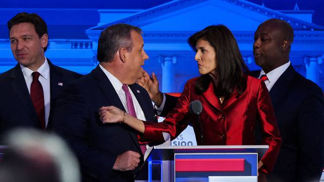 Republican U.S. Presidential candidates participate in their second debate of the 2024 U.S. presidential campaign in Simi Valley, California