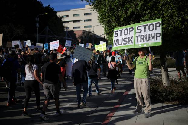Anti-Trump 'Hands Off!' protest, in Los Angeles