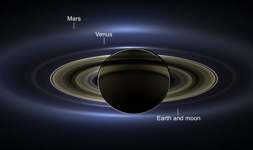 Cassini u jednom kadru ulovio Saturn, Mars, Veneru i Zemlju