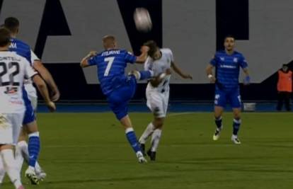 VIDEO Stojković kopačkom u rame igrača Gorice za crveni. Dinamovac se slomio na terenu