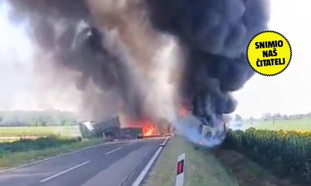 Strašne scene s mjesta sudara: Kamion u kanalu, jedan mrtav. Helikopter ide po ozlijeđenog...