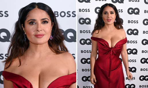 Salma Hayek stigla u London na dodjelu nagrada: Haljina golih ramena nije sakrivala dekolte...