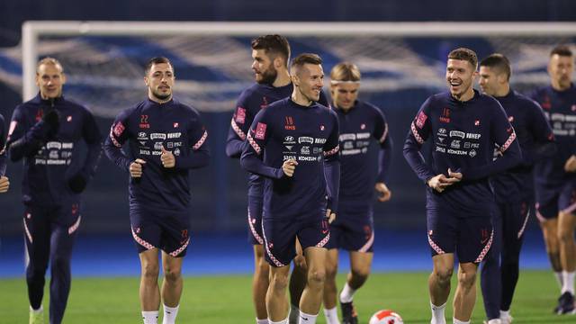 Trening hrvatske nogometne reprezentacije uoči kvalifikacijskog susreta s Maltom