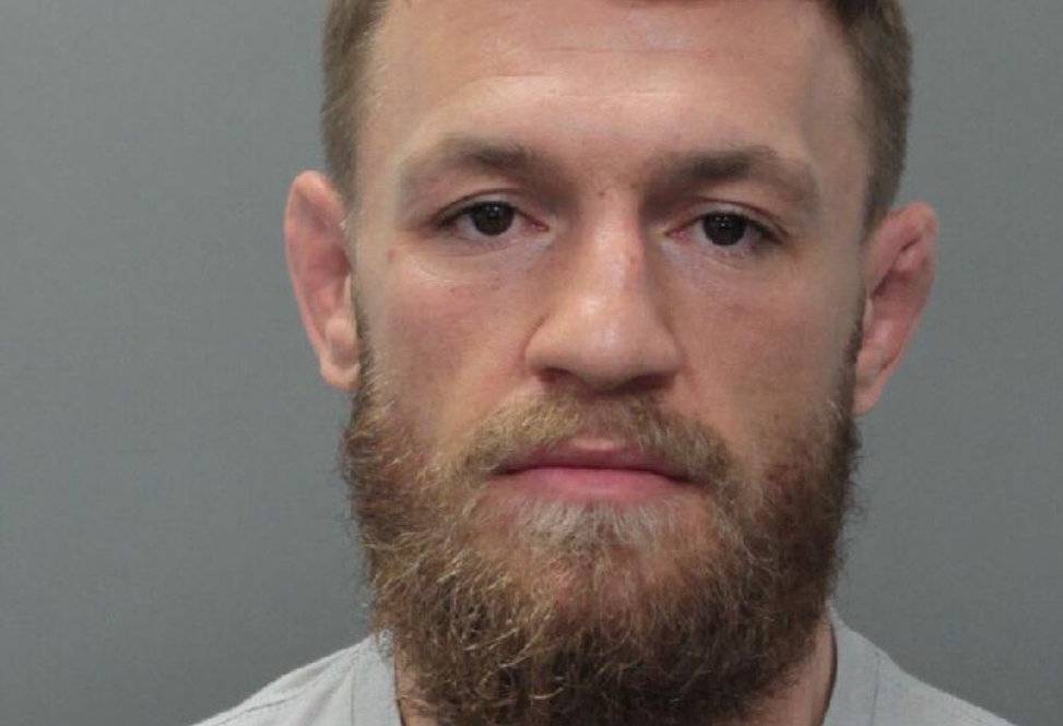 UFC fighter Conor McGregor appears in a police booking photo at Miami-Dade County Jail in Miami