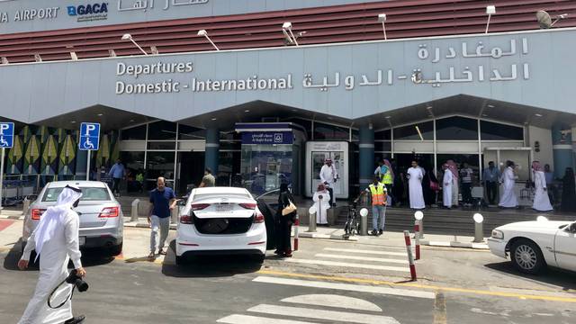 A general view shows an entrance of the Saudi Arabia's Abha airport after it was attacked by Yemen's Houthi group, in Abha
