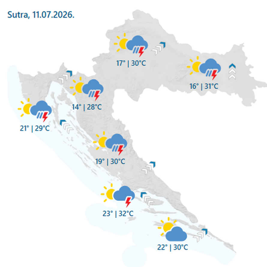 DHMZ je izdao upozorenje za cijelu Hrvatsku! Prijeti olujno nevrijeme, jaka grmljavina