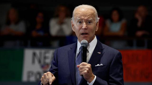 U.S. President Biden attends a Democratic National Committee event, in Washington