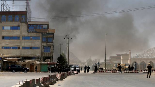 Smoke rises from the site of an attack in Kabul