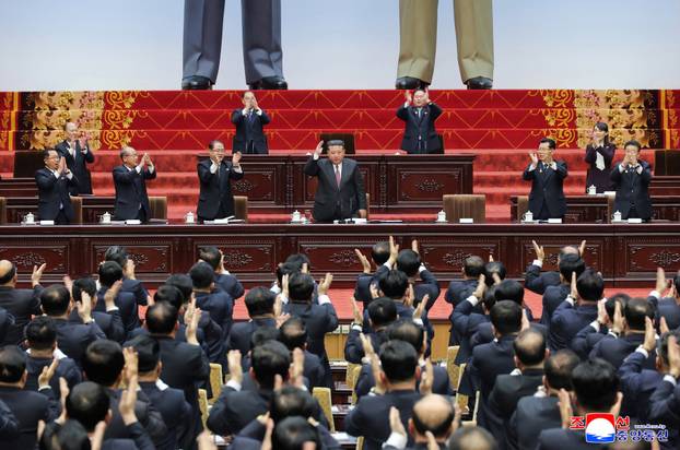 North Korean leader Kim Jong Un attends the first session of the Supreme People's Assembly in Pyongyang