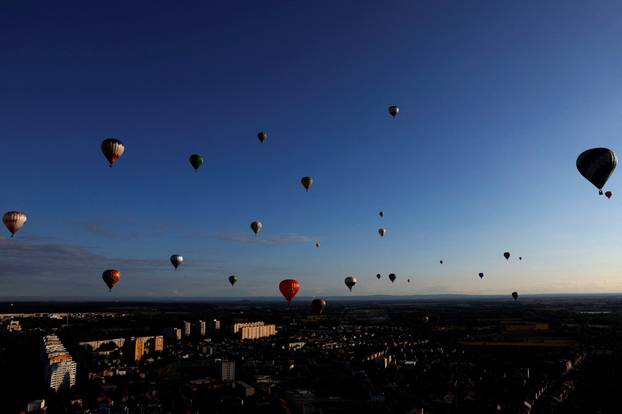 Hot air balloon fiesta above Hradec Kralove city