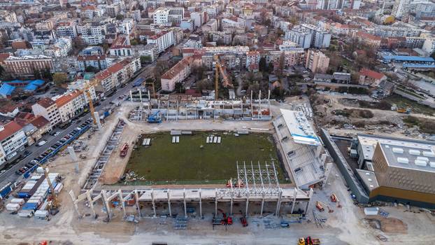 Zagreb: Fotografije iz zraka radova na novom stadionu u Kranjčevićevoj