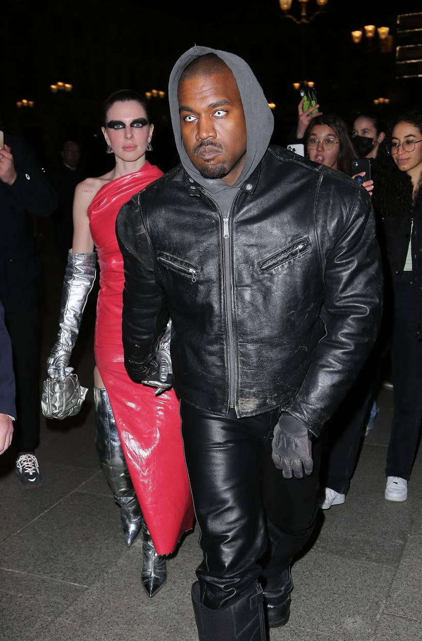 Kanye West and Julia Fox seen leaving the Rick Owens party in Paris