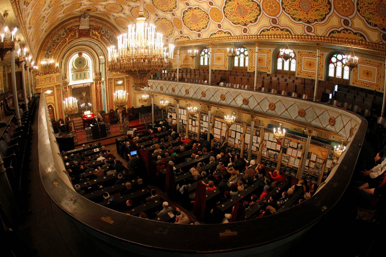 FILE PHOTO: A general view of the Great Synagogue during a religious service to commemorate the victims of the 1941 Pogrom in Bucharest J
