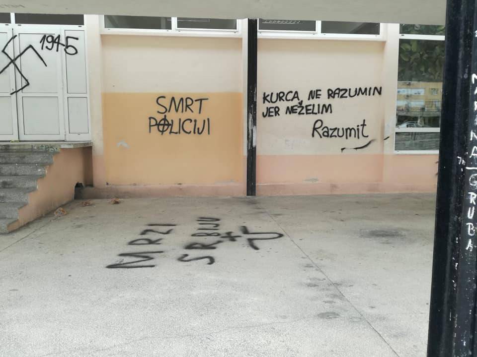 Vandali išarali splitsku školu: Osvanuli grafiti "Mrzi Srbiju"