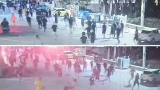 Nova snimka nereda u Grčkoj! Navijači AEK-a krenuli na Boyse, Hrvati i Grci ih uhvatili u zamku